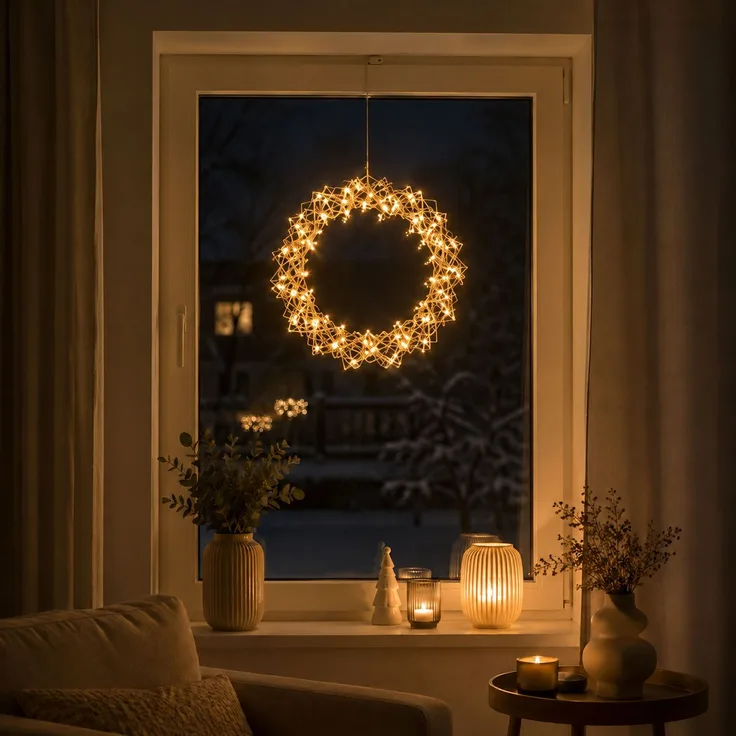 LED Hängekranz / Türkranz LED Kranz Tischkranz Ø30cm warmweiß