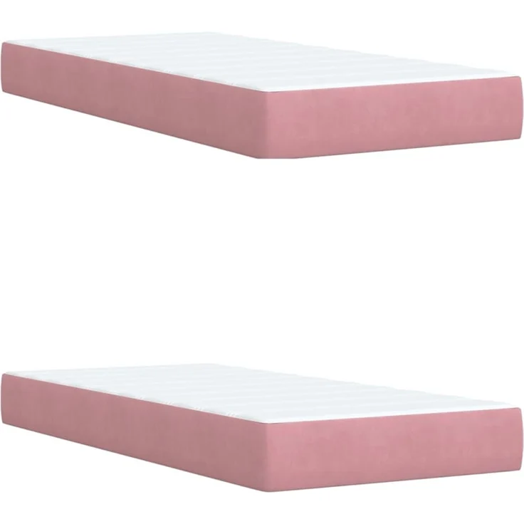 vidaXL Boxspringbett mit Matratze Rosa 200x200 cm Samt 3287835 – Bild 7