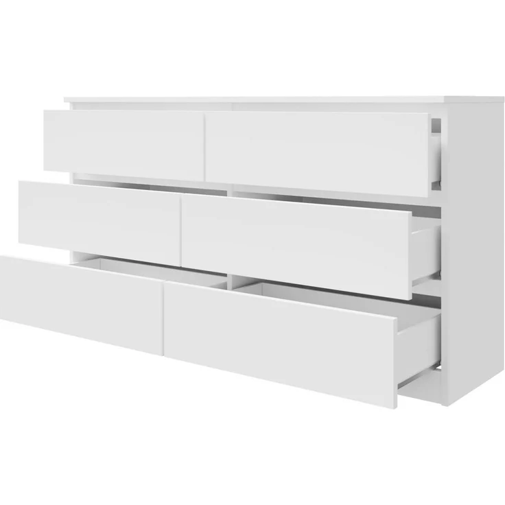 MIRJAN24 Kommode Malwa M6 140 (mit 6 Schubladen), grifflose Öffnungssystem, geräumiger Schubladen – Bild 3
