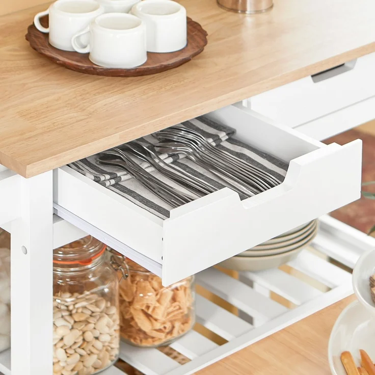 SoBuy FKW68-WN Kücheninsel, MDF, Lackiert, Weiß, 84 x 89 x 39 cm – Bild 9