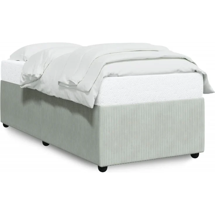 vidaXL Bettgestell ohne Matratze Hellgrau 90x190 cm Samt 3284976 – Bild 2