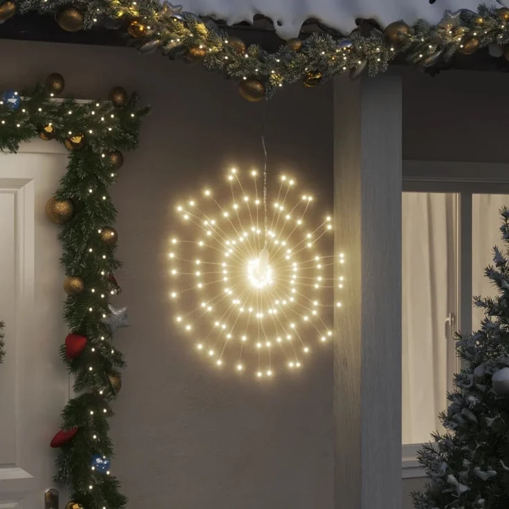 vidaXL Weihnachtsbeleuchtungen Feuerwerk 8 Stk. 140 LEDs Warmweiß 17cm 3190511 – Bild 1