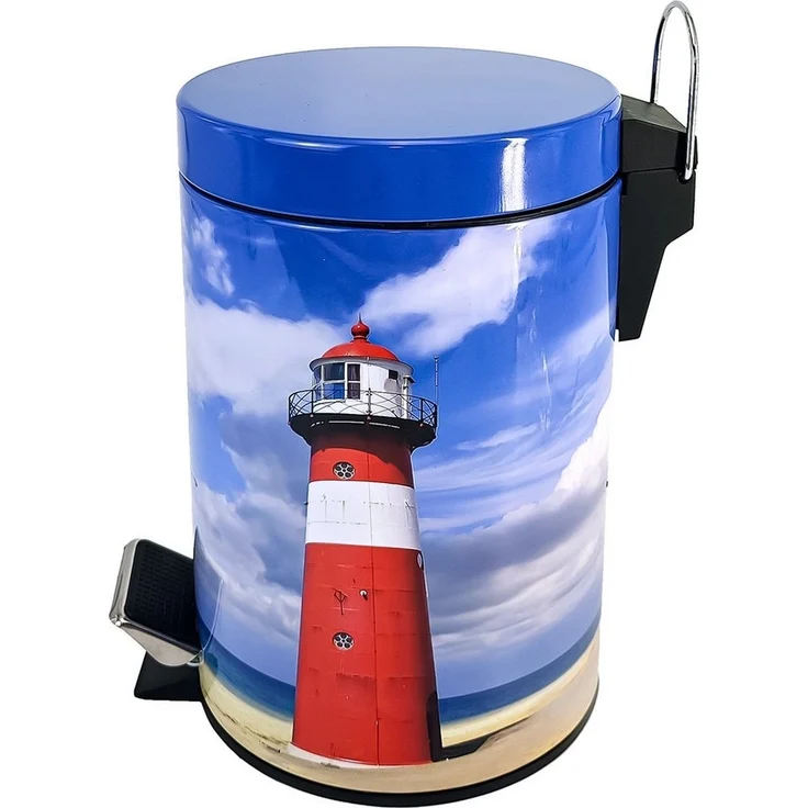 Sanilo Kosmetikeimer Leuchtturm, 3 Liter, Bad Mülleimer mit Absenkautomatik & Innenbehälter – Bild 2