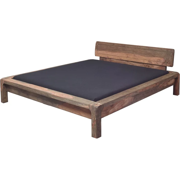 Bett Sheesham 160x200x80 grau geölt BUENO #012 – Bild 1