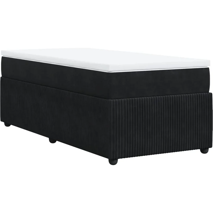 vidaXL Boxspringbett mit Matratze Schwarz 100x200 cm Samt 3285622 – Bild 9