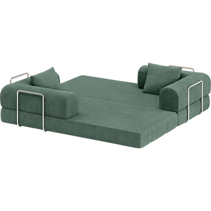 skølm 'Lofn' Modulares Sofa 2 Sitzer, 200x100 cm, Vollschaumcouch mit Metallgestell, Cord salbeigrün, Schlafsofa vakuumverpackt, kein Aufbau erforderlich – Bild 13