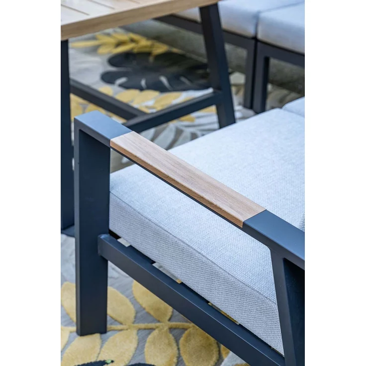 Garden Impressions Elati Lounge Dining Cornerset 5-tlg. – Gartenlounge mit Aluminium & Teak-Look – Bild 7