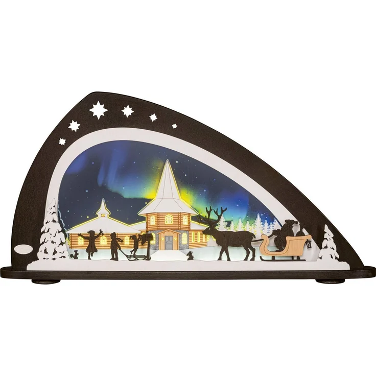 Weigla LED Schwibbogen Weihnachten Polarlicht, Lichterbogen aus Holz & Acryl, Made in Germany (1-tlg), Erzgebirge garantiert, Weihnachtsdeko Innen, Weihnachtsbeleuchtung – Bild 1
