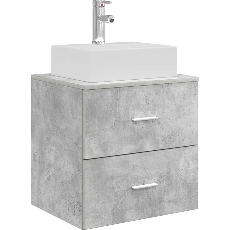 vidaXL Badezimmerschrank-Set 3 stk. Betongrau 129 x 41 x 79,5 cm 3405846 – Bild 4