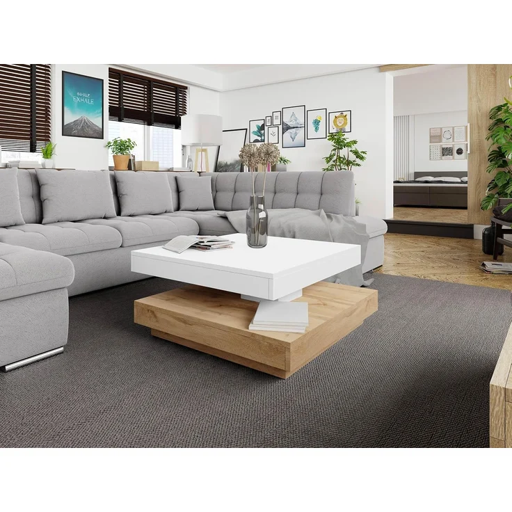 Couchtisch Luriso (Farbe: Weiß / Wotan Eiche) – Bild 5