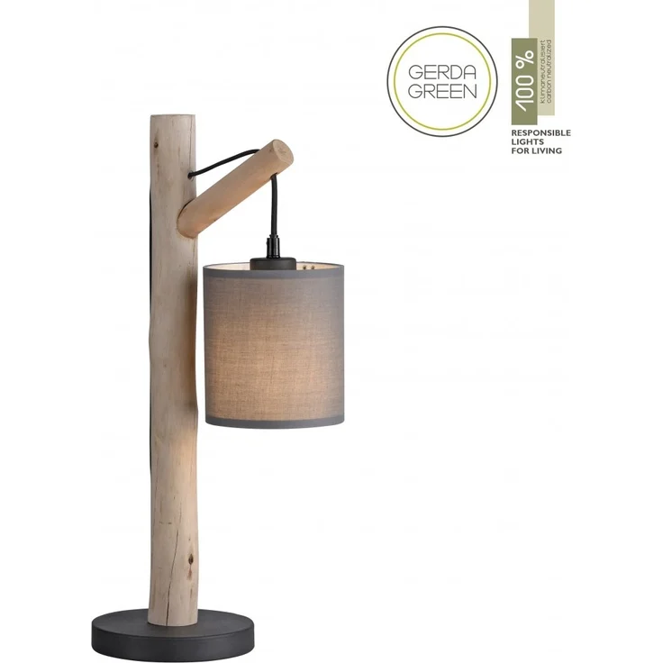 JUST LIGHT 15784-29 GREEN TRIBU Tischleuchte taupe Stoffschirm 1-flammig – Bild 1