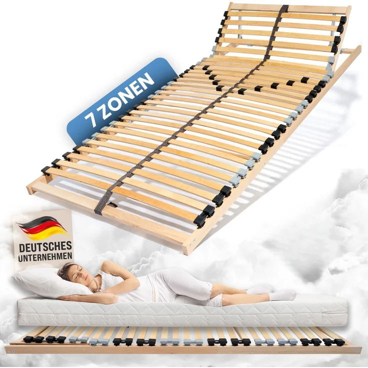 Coemo 7-Zonen Lattenrost ERGO K 70x200 Kopfteil verstellbar, unmontiert – Bild 1