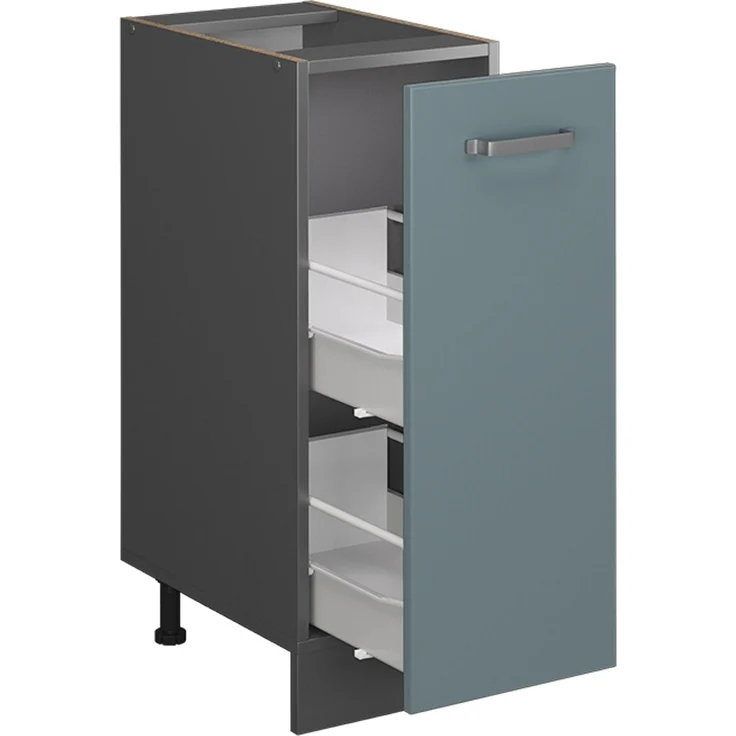 Apothekerschrank R-Line Blau-Grau 30 cm ohne Arbeitsplatte Vicco – Bild 4