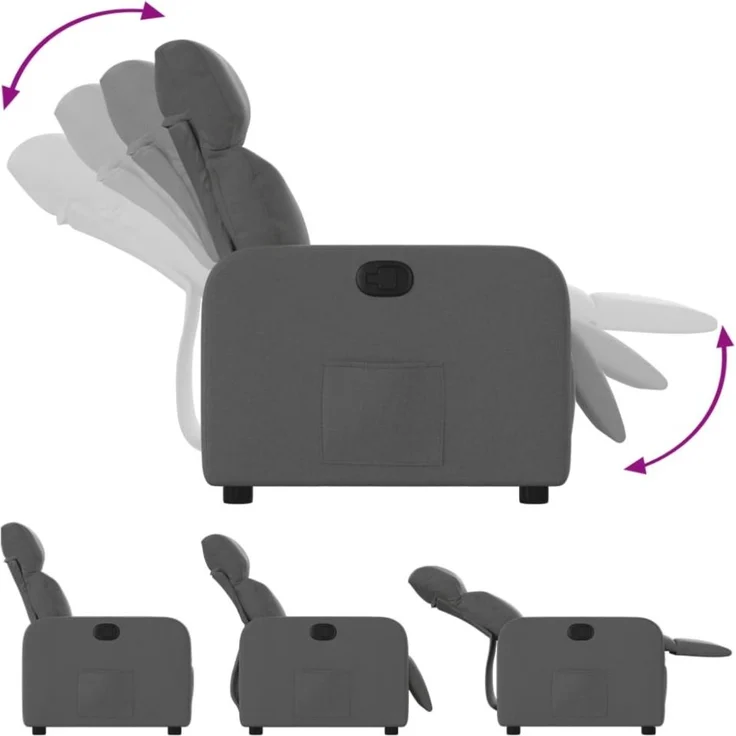 vidaXL Relaxsessel Dunkelgrau Stoff 374166 – Bild 8