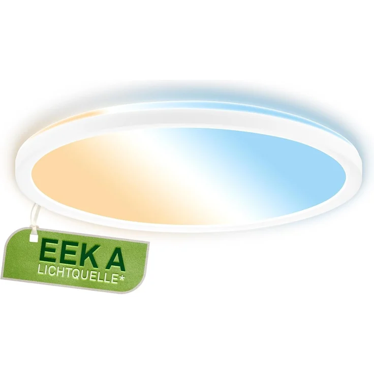 BRILONER - EEK A LED Panel Effizient mit 11W bei 2400lm, ca. 50.000h Licht, flach, CCT, indirektes Licht, LED Lampe, Deckenleuchte, Wohnzimmerlampe, Deckenlampe, Flurlampe, 29,3x3 cm, Weiß