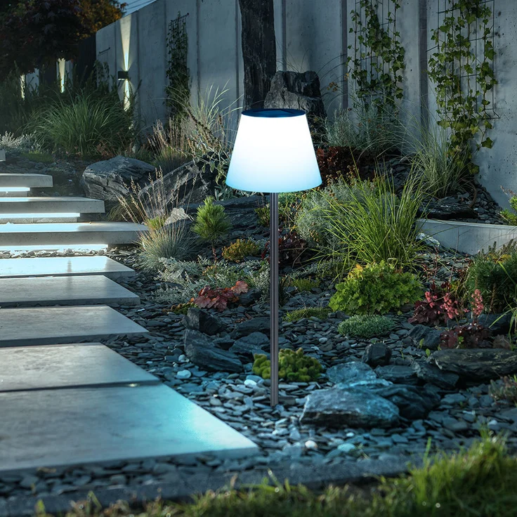 Solar LED Gartenlampe 90 x 18 cm kaltweiß Stehlampe Solarleuchte – Bild 4