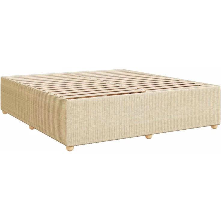 vidaXL Boxspringbett mit Matratze Creme 200 x 200 cm Stoff 3451557 – Bild 5