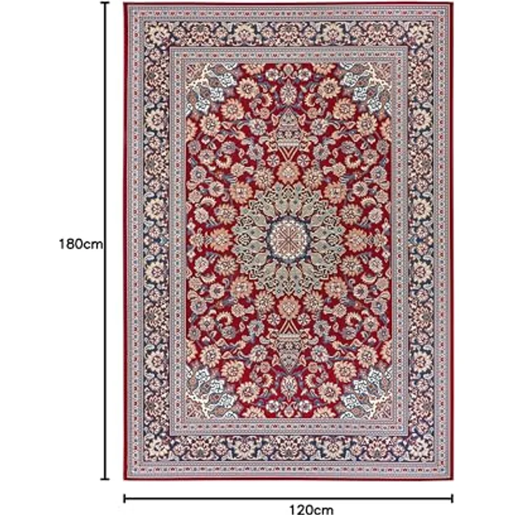 Hanse Home Kadi In- & Outdoor Teppich Orientalisch – Orient Flachgewebe, Orientalisches Design Klassisch, ÖKO-TEX Wetterfest & UV-beständig für Balkon, Terrasse, Garten – Rot Blau, 120x180 cm – Bild 3