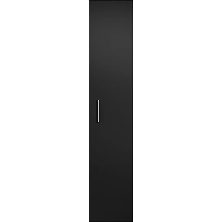 Badplaats Badezimmerschrank Pluto 30 x 30 x 150 cm Kastanien Eiche mitt Schwarz Matt - Hoch Badschrank mit 1 Tür – Bild 3