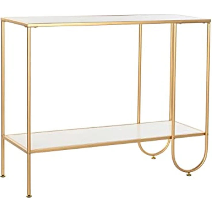DKD Home Decor Konsole der Marke, Weiß und Gold, aus Metall und MDF (100 x 35 x 81 cm) – Bild 2