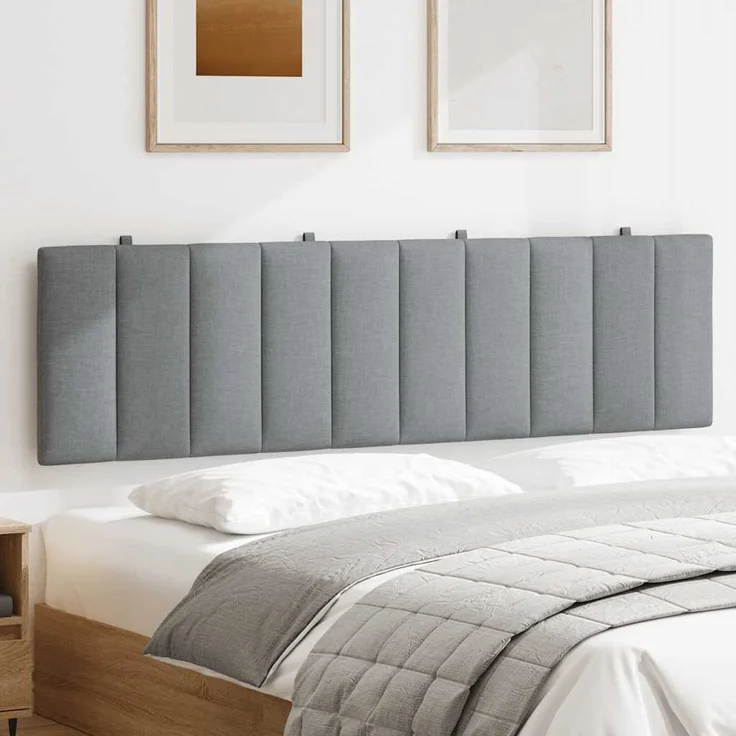 vidaXL Kopfteil-Kissen "Hanko" Hellgrau 180 cm Stoff Grau – Bild 3