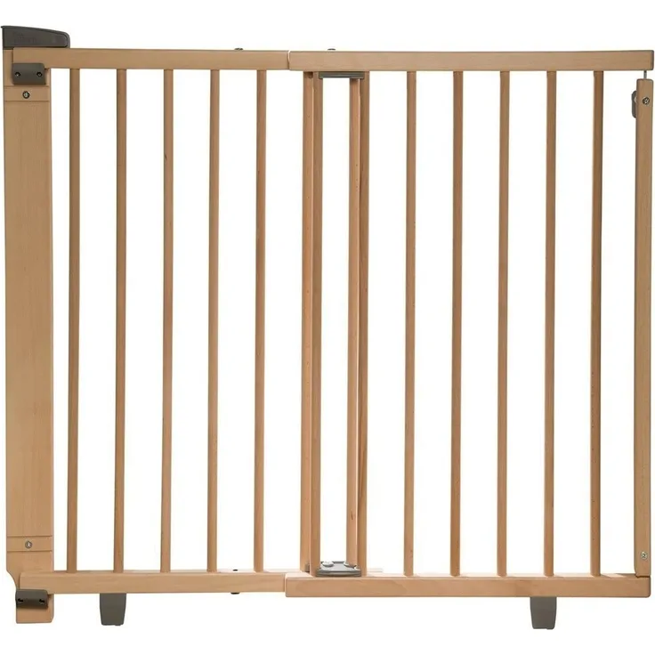 Geuther Treppenschutzgitter, für Türbreiten 86 - 133 cm, zum Bohren, Holz, Natur, TÜV geprüft