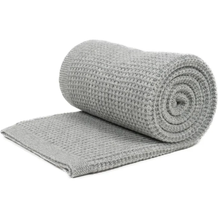 Wolldecke Merino Emma 130x170 Farbe: Grau – Bild 1