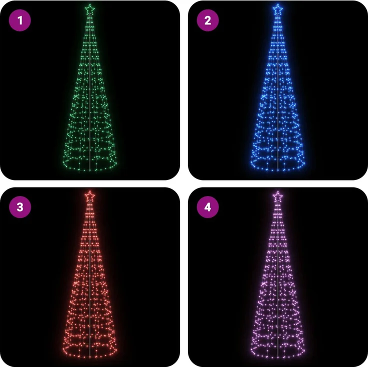 vidaXL LED-Weihnachtsbaum EKENAS 300 cm 390 LEDs Mehrfarbig Stahl 42050820 – Bild 5