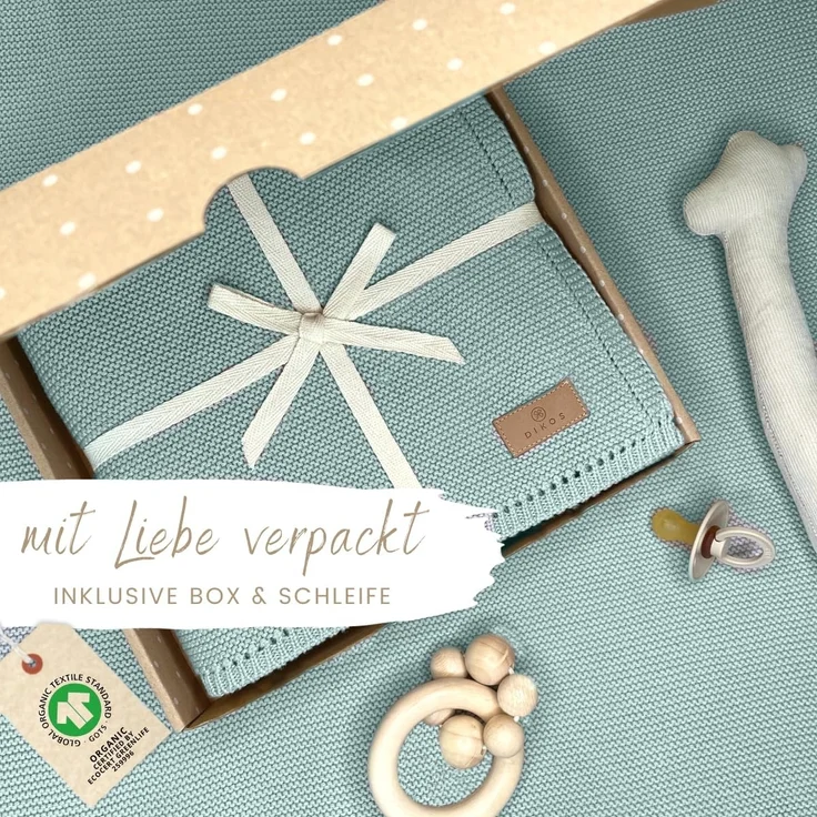 Babydecke DIKOS® Babydecke aus *100%* Bio Baumwolle atmungsaktiv clean, DIKOS, PREMIUM Qualität atmungsaktiv, nachhaltig, plastikfrei, kuschelweich – Bild 2