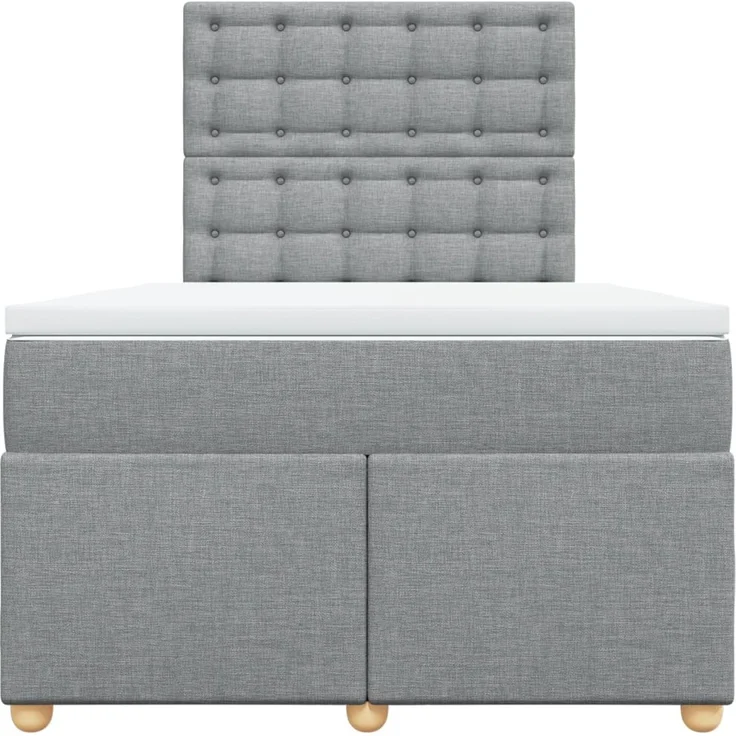 vidaXL Boxspringbett mit Matratze Hellgrau 120x200 cm Stoff 3293561 – Bild 6