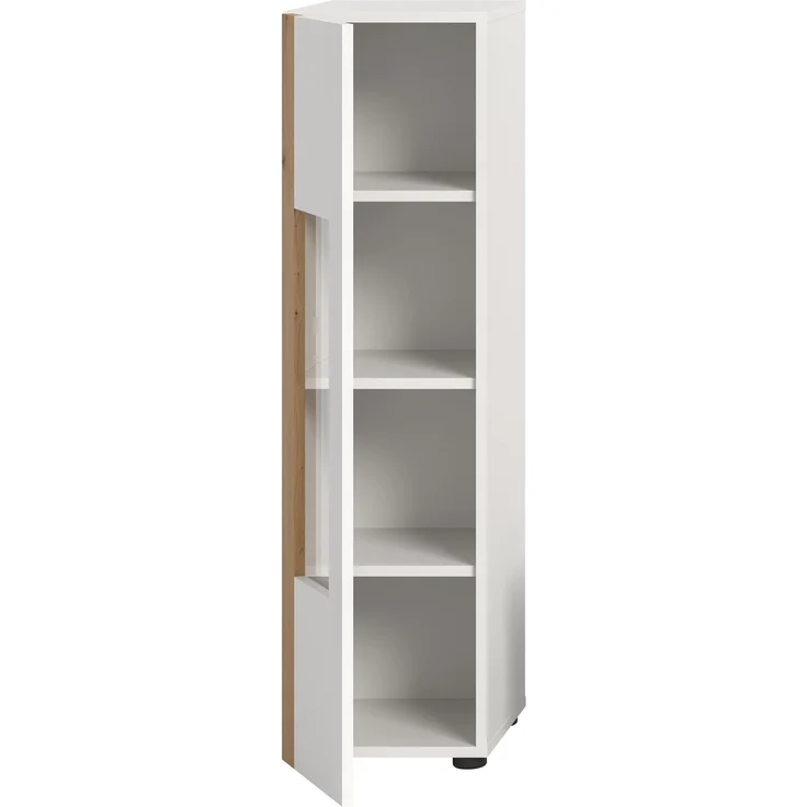 Vitrine (B/H/T: 30x112x33 cm) in weiß Nachbildung – Bild 3