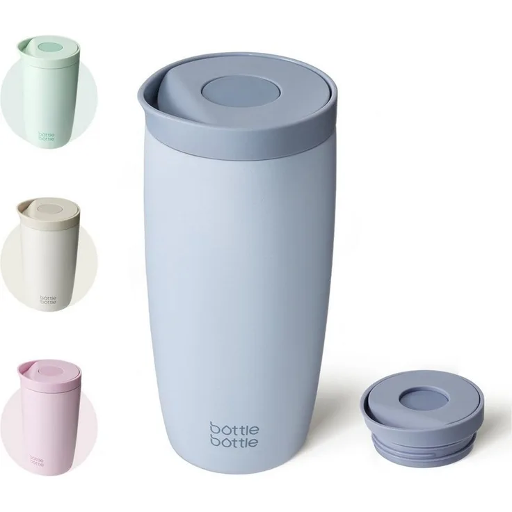 BOTTLE BOTTLE Thermobecher Premium Isolierbecher aus Edelstahl, 500ml, auslaufsicher, 1-tlg, Edelstahl, Quick-Press-Verschluss, doppelwandig, hält Getränke lange heiß & kalt