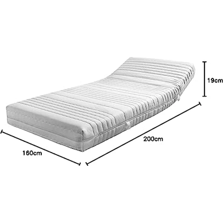 Ravensberger Latexmatratze Ravo-Relax - Härtegrad H3, mittelfest - 160 x 200 cm, Höhe 19 cm - 7-Zonen LATEXCO-Stiftlatexkern - Baumwoll-Doppeltuch-Bezug – Bild 2