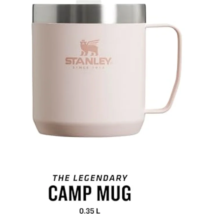 Stanley Classic Legendary Camp Mug Thermobecher 354 ml - Rose Quartz - Hält 1.5 Stunden Heiß - 3 Stunden Kalt - BPA-Frei - Spülmaschinenfest - Edelstahl Kaffeebecher To Go – Bild 3