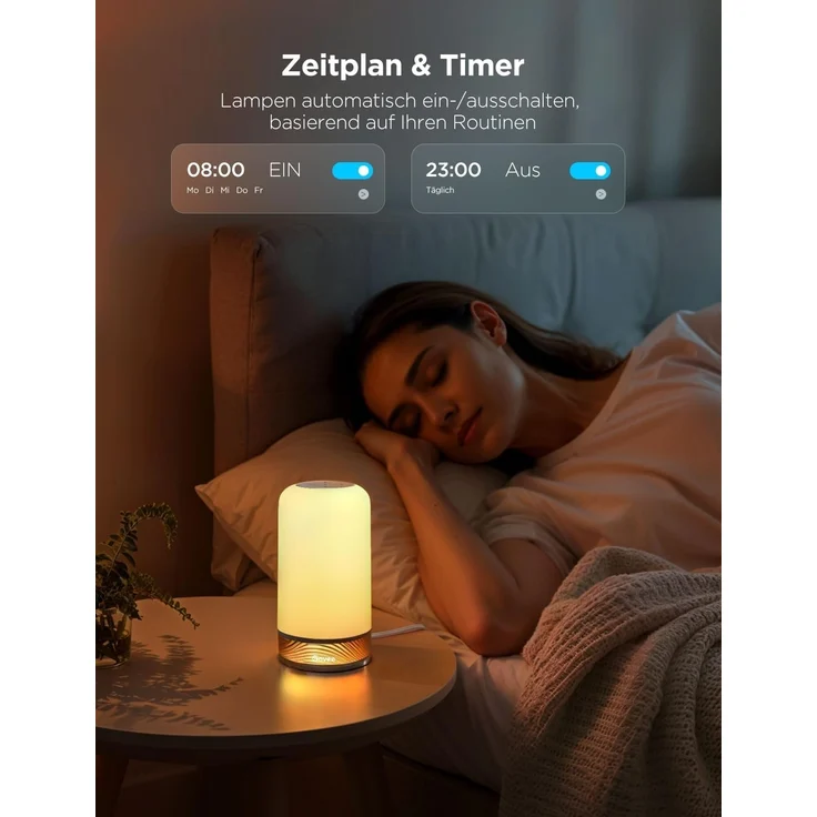 Govee Nachttischlampe Touch Dimmbar, LED Tischlampe RGBICWW, Steuerung von Alexa mit 64 Szenenmodi, 500 Lumen, Funktioniert mit Matter, 2700-6500k, für Wohnzimmer und Schlafzimmer – Bild 7