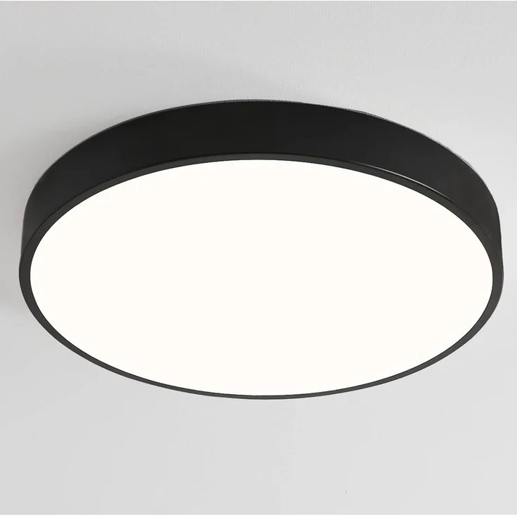 Natsen Deckenleuchte Runde LED Deckenlampe, 96W, Voll dimmbar, Warmweiß bis Kaltweiß, Schlafzimmer Lampe Küchenlampe 50x50x5 cm,Schwarz – Bild 1