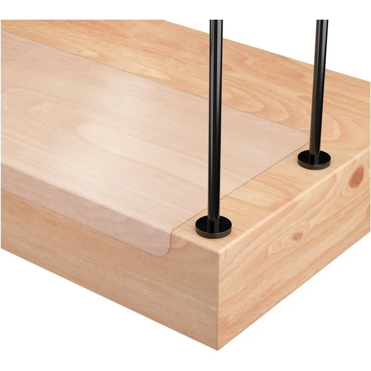 sossai® Stufenmatte Treppenschutz Folie transparent und selbstklebend, Rechteck, 20 x 65 cm, 17St.