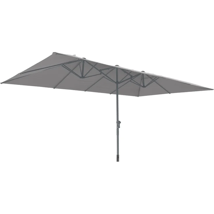LECO Doppelsonnenschirm rechteckig, Aluminium-/Stahlrohrgestell anthrazit, Polyester anthrazit, 4,6x2,7 m – Bild 2