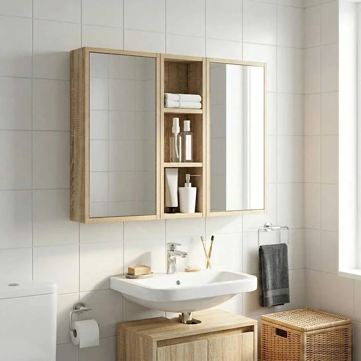vidaXL Badezimmer-Wandschrank mit Regal Sonoma-Eiche 20 x 10 x 60,5 cm 889289 – Bild 4