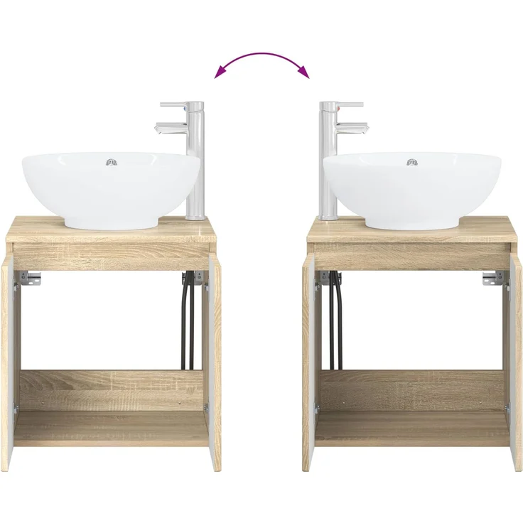 vidaXL Badezimmerschrank-Set 2 stk. Sonoma-Eiche 79,5 x 44,5 x 80 cm 3404086 – Bild 9