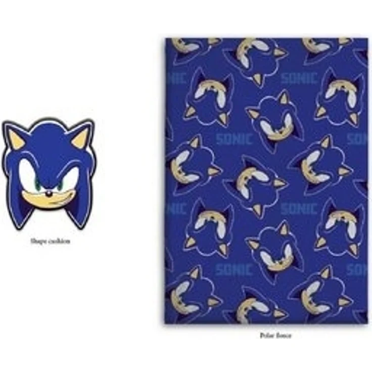 Sonic Schlafset – Gemütliche Kinderdecke mit Kissen für Zuhause & Reisen 140x100 cm – Bild 4