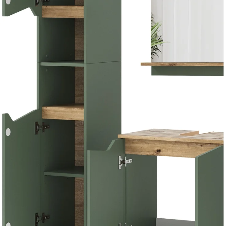 Badmöbel-Set Marelle Grün/Artisan 5 Teile Vicco – Bild 5