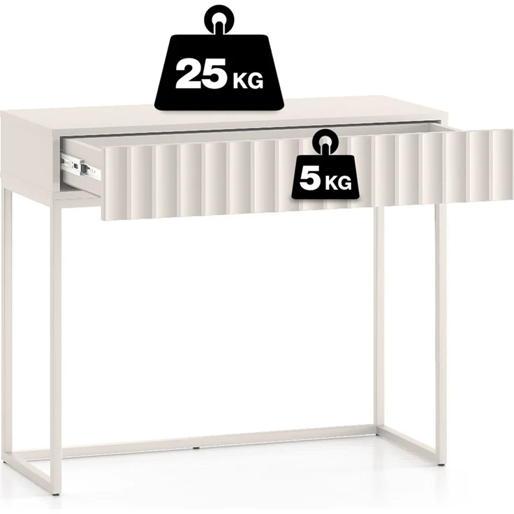 Selsey 'Derriva' Schminktisch mit Schublade, hellbeige, ca. 78 x 92 x 40 cm – Bild 6