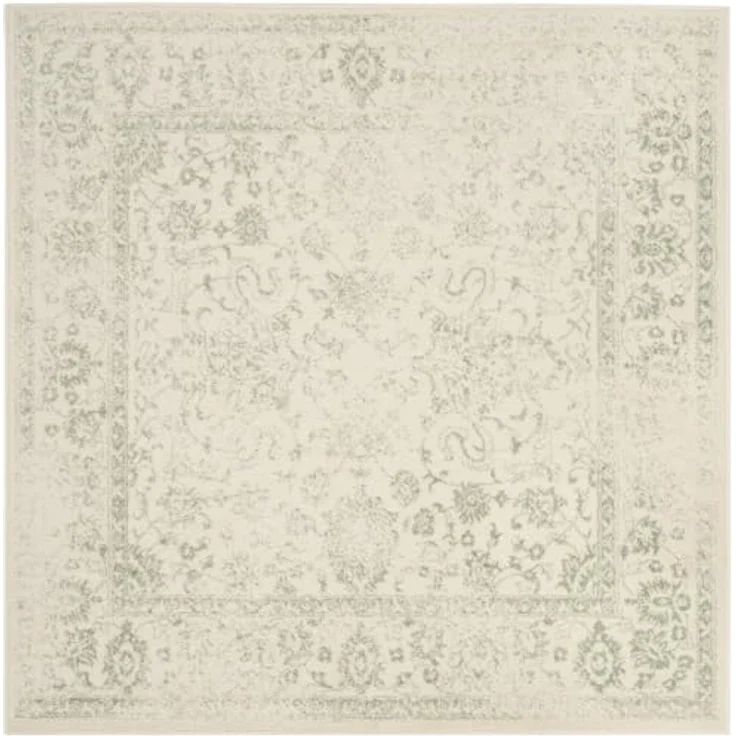 Safavieh Quadratischer Teppich 152 x 152 cm - Adirondack Collection - Transitional Design, Elfenbein & Salbei, Pflegeleichte Synthetikmischung, Ideal für Wohnzimmer, Schlafzimmer, Büro – Bild 1