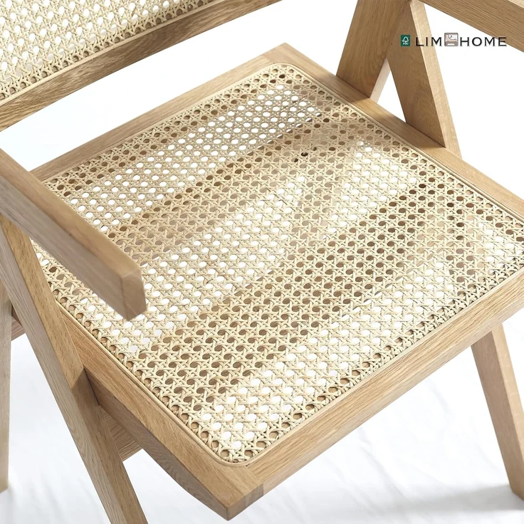 LIM HOME Esszimmerstuhl SW020/SW021 (Packung, 2 St), Eichenholzrahmen mit Sitzfläche aus Rattan, Montage erforderlich – Bild 8
