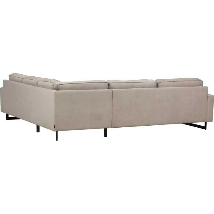 Places of Style Ecksofa Pinto, 250/290 cm, langer Schenkel, XXL, Ottomane, Cord, Feincord, Luxus-Microfaser Leder und Chenille – Bild 4