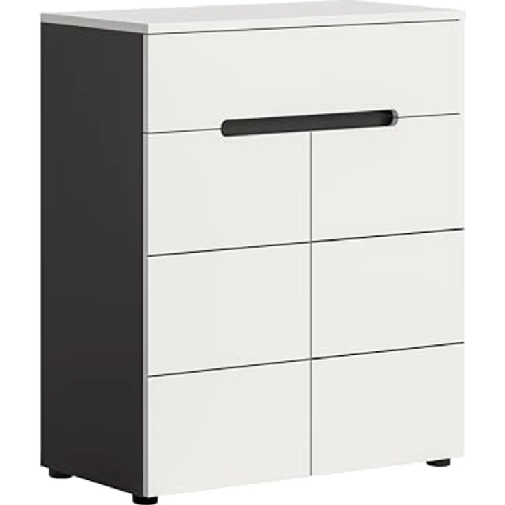 Schuhkommode (B/H/T: 80x94x37 cm) in weiß Nachbildung – Bild 2