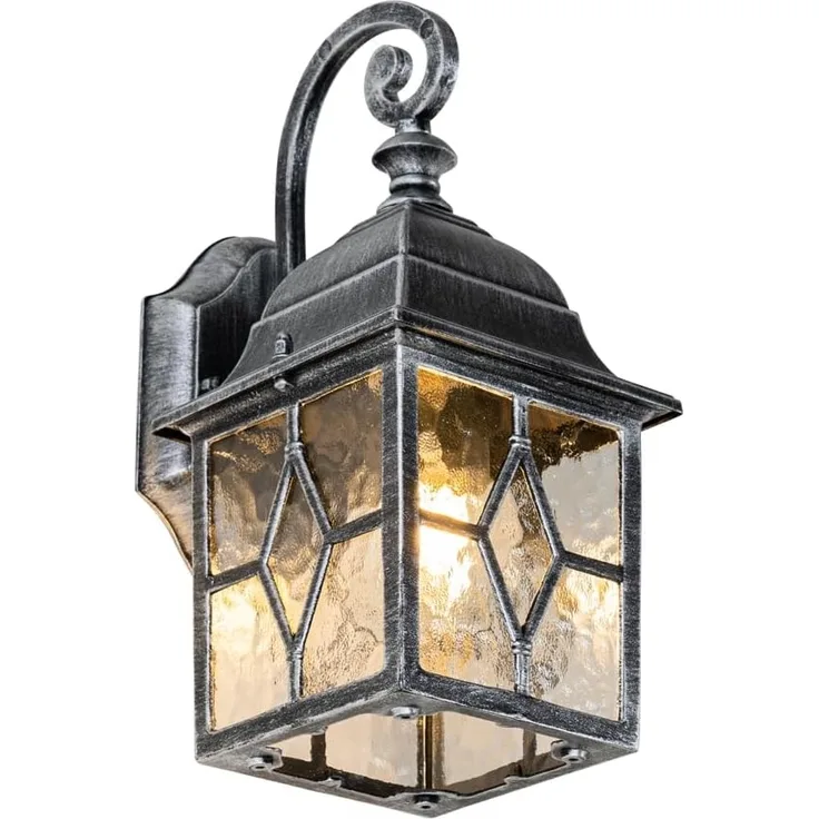 Qazqa Außen-Wandleuchte London, ohne Leuchtmittel, E27, Silber, Landhaus, Aluminium, 1-flammig