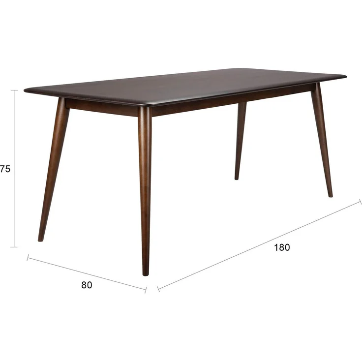 DutchBone Esstisch Elroy aus Gummibaumholz in Walnussbraun Braun 80x180x75 cm – Bild 8