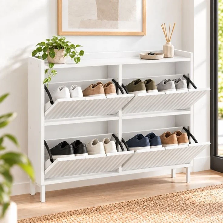 Relaxdays Schuhkipper geriffelt mit 4 Fächern – Bild 5
